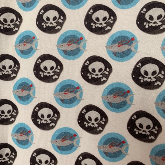 🔥NWT-Luciano Visconti black label fun pirate shark button up shirt size M - Picture 3 of 10